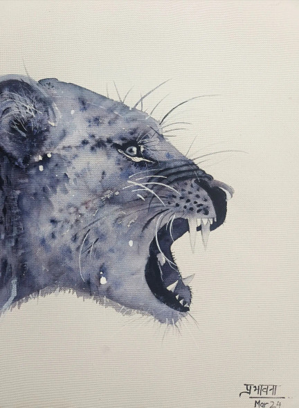 The Roar (ART-8183-104220) - Handpainted Art Painting - 10in X 14in