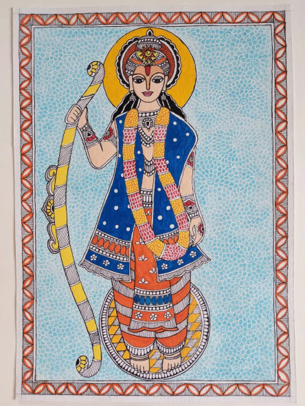 SriRam (ART-254-104508) - Handpainted Art Painting - 8in X 11in
