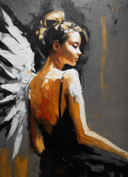 Angel Wings Two (PRT-8991-104566) - Canvas Art Print - 43in X 60in