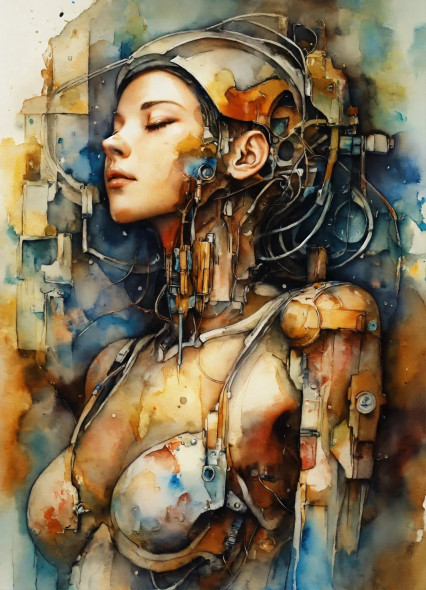 Cyborg 2 (PRT-8991-104719) - Canvas Art Print - 43in X 60in