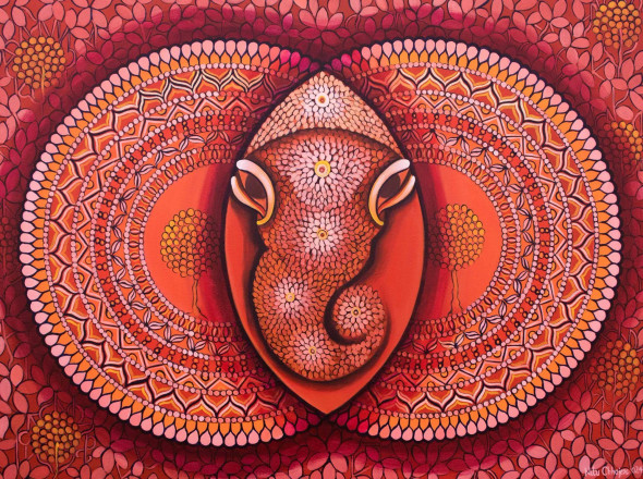 THE BEGINNING Series 1 (ART-3702-104965) - Handpainted Art Painting - 40in X 30in