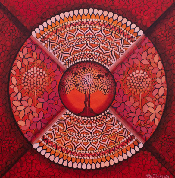Rise Of Consciousness (ART-3702-104963) - Handpainted Art Painting - 24in X 24in