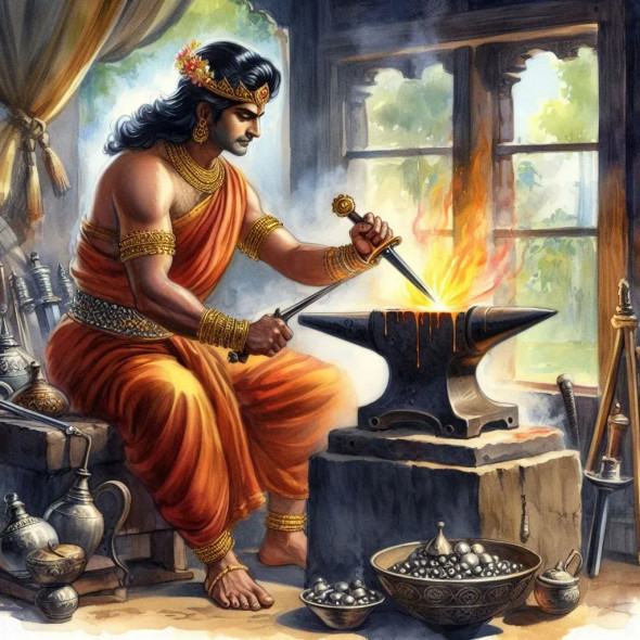 Blacksmith (PRT-8991-105003) - Canvas Art Print - 60in X 60in