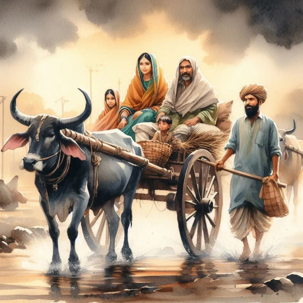 Indian Farmer (PRT-8991-105007) - Canvas Art Print - 60in X 60in