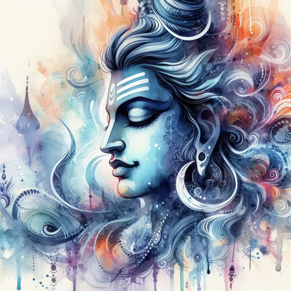 Mahadev 6 (PRT-8991-105054) - Canvas Art Print - 60in X 60in