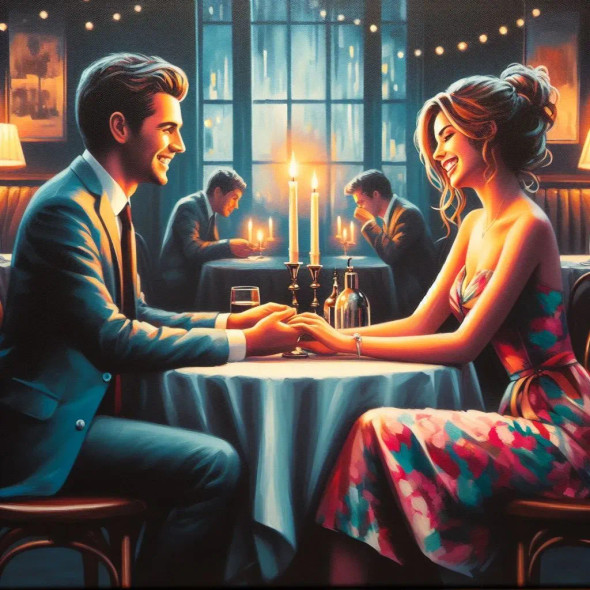 Date Night (PRT-8991-105188) - Canvas Art Print - 60in X 60in