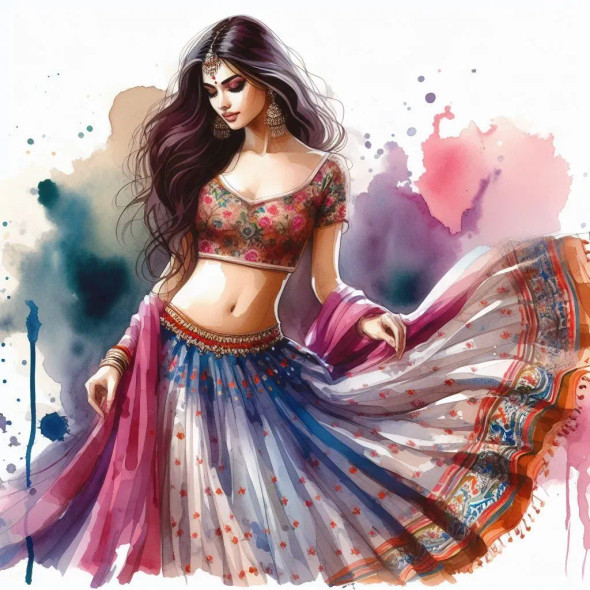 Indian Girl 9 (PRT-8991-105248) - Canvas Art Print - 60in X 60in