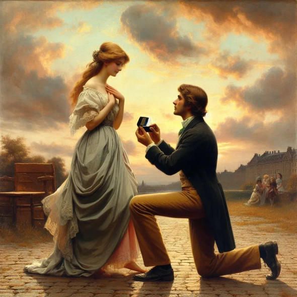 Propose 2 (PRT-8991-105548) - Canvas Art Print - 60in X 60in