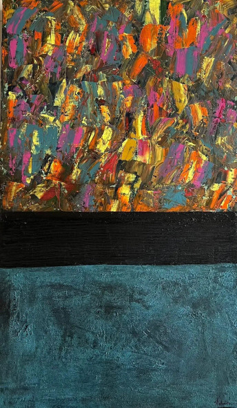 Colors And Life (ART-5105-105631) - Handpainted Art Painting - 18in X 30in