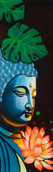 Buddha (PRT-15908-105680) - Canvas Art Print - 11in X 36in