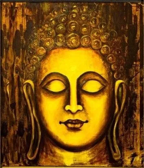 Meditating Budhha (ART-16110-105646) - Handpainted Art Painting - 30in X 36in