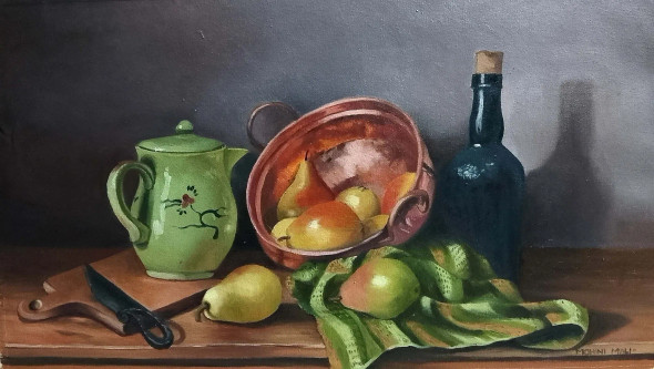 Still Life (ART-16134-105675) - Handpainted Art Painting - 16in X 12in