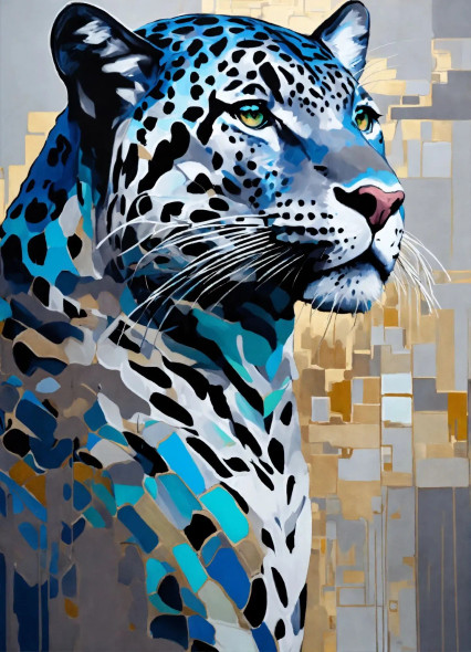 Jaguar Abstract (PRT-8991-105788) - Canvas Art Print - 43in X 60in