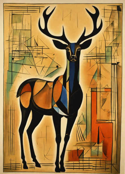 Stag (PRT-8991-105824) - Canvas Art Print - 43in X 60in