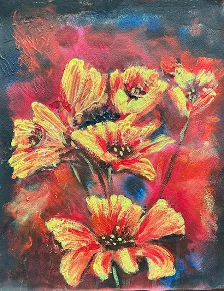 Floral (ART-16110-105828) - Handpainted Art Painting - 11in X 13in