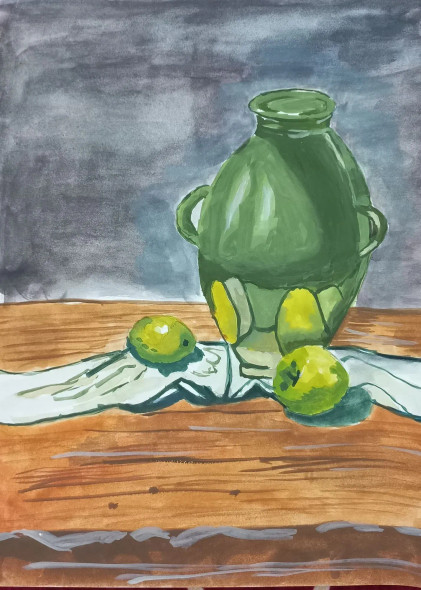 STILL LIFE PAINTING (ART-8429-105967) - Handpainted Art Painting - 8in X 11in