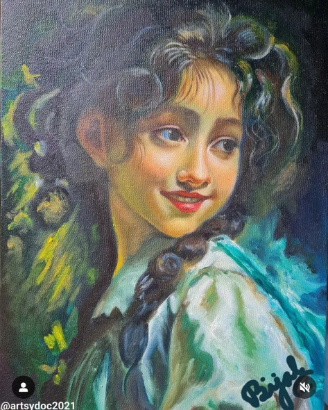 Innocence (ART-16184-105898) - Handpainted Art Painting - 12in X 16in