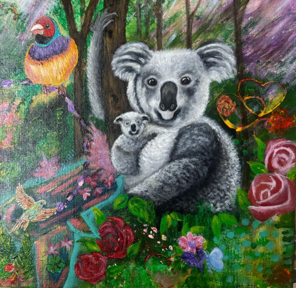 Wonders Of Australian Wildlife (ART-8271-105892) - Handpainted Art Painting - 12in X 12in