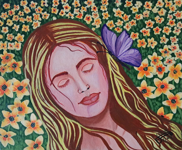 RETREAT TO NATURE (ART-15920-105981) - Handpainted Art Painting - 12in X 10in