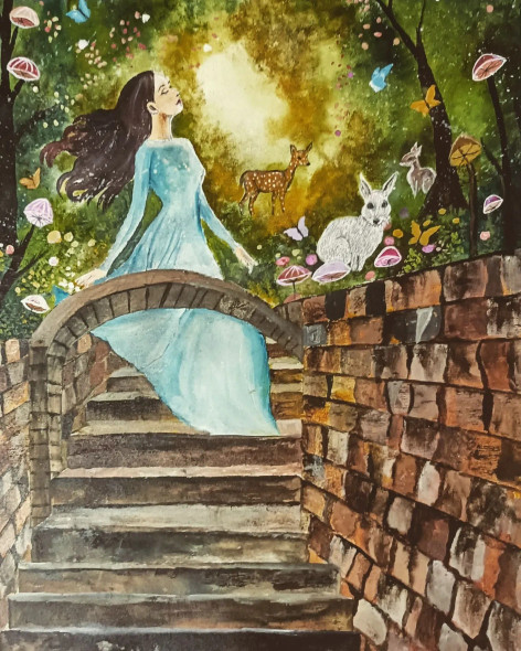 Fantasy (ART-8657-106048) - Handpainted Art Painting - 17in X 26in