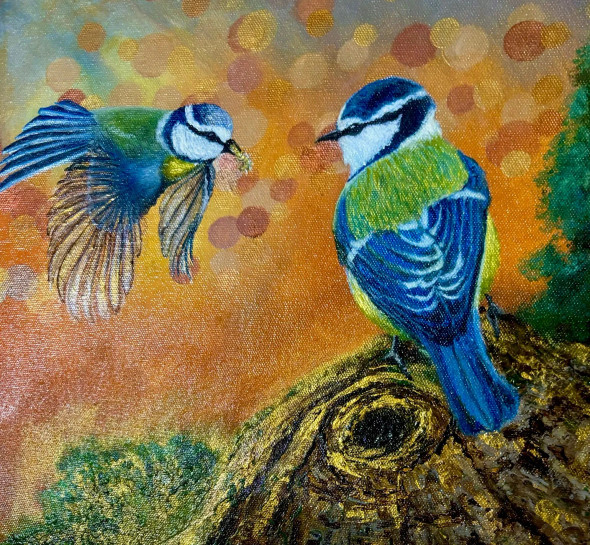 Twilight Tales (ART-8271-106234) - Handpainted Art Painting - 12in X 12in