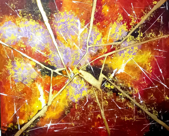Untitled (ART-7929-106398) - Handpainted Art Painting - 36in X 30in