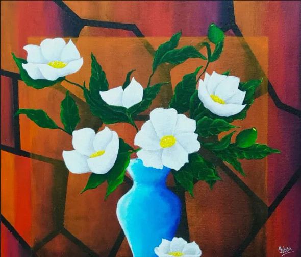 Flower Vase (PRT-16330-106532) - Canvas Art Print - 24in X 20in
