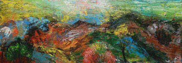 Mountain I (ART-16304-106559) - Handpainted Art Painting - 22in X 8in