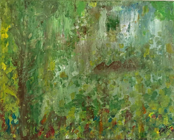 Rain (ART-782-106564) - Handpainted Art Painting - 14in X 11in