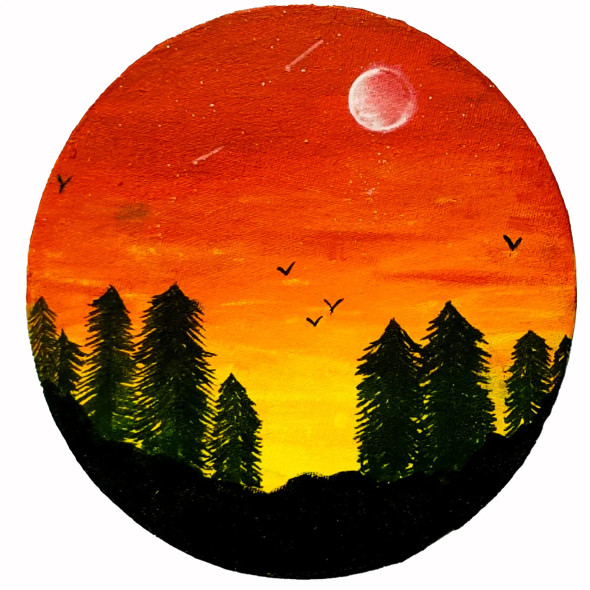 Sunset (PRT-16330-106614) - Canvas Art Print - 12in X 12in