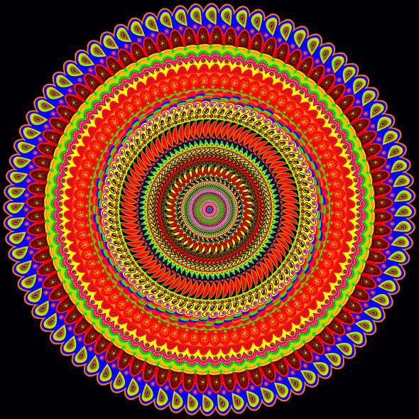 Mystic Mandala - Digital Madala Art (PRT-16330-106725) - Canvas Art Print - 36in X 36in