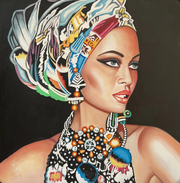 Figure Painting (ART-6706-106761) - Handpainted Art Painting - 36in X 36in