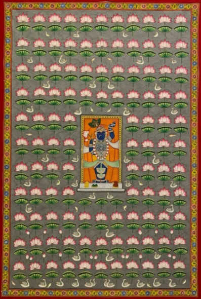 SHRINATHJI PICHWAI PAINTING (ART-7555-106839) - Handpainted Art Painting - 48in X 72in