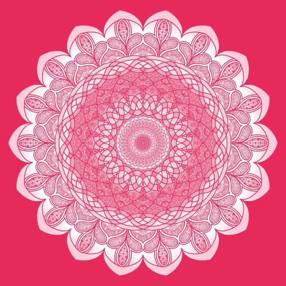 Mandala Art - Inner Bloom - Pink (PRT-16330-106990) - Canvas Art Print - 24in X 24in