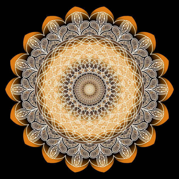 Mandala Art - Inner Bloom - Ochre (PRT-16330-106987) - Canvas Art Print - 24in X 24in