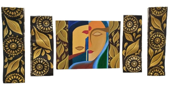 Abstract Art (ART-16436-107092) - Handpainted Art Painting - 48in X 19in