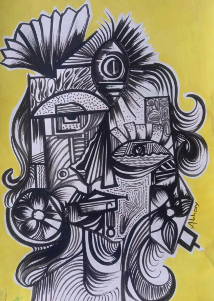 Untar Utasav (ART-8135-107112) - Handpainted Art Painting - 12in X 16in