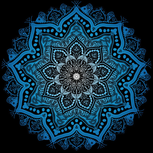 Soul's Sanctuary - Mandala Art - Blue (PRT-16330-107219) - Canvas Art Print - 36in X 36in