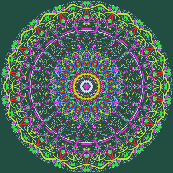 Echoes From Eden - Mandala Art - Multi Colour (PRT-16330-107218) - Canvas Art Print - 24in X 24in