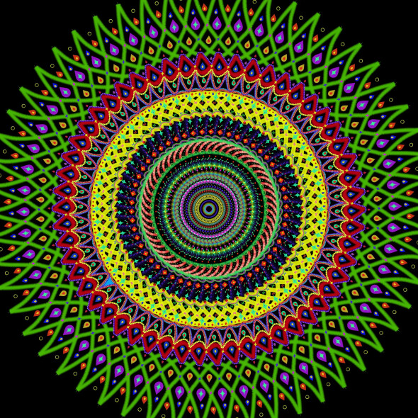 Vibrant Awakening Mandala Art - Design 1 (PRT-16330-107149) - Canvas Art Print - 24in X 24in