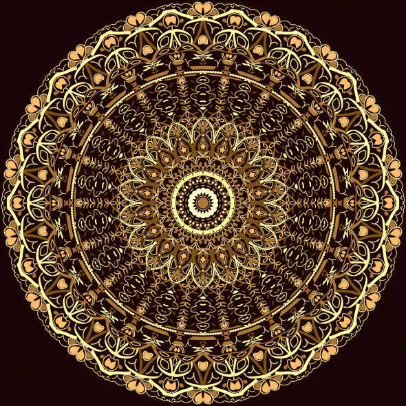 Echoes From Eden - Mandala Art - Brown (PRT-16330-107216) - Canvas Art Print - 36in X 36in