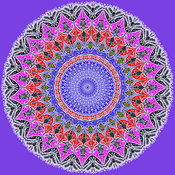 Artful Waves Mandala Art - Design 2 (PRT-16330-107166) - Canvas Art Print - 36in X 36in