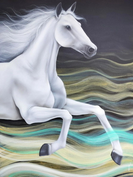 Journey Of Motion -Ll (ART-15185-107316) - Handpainted Art Painting - 36in X 47in