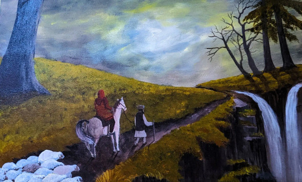 Gujjars Of Kashmir (ART-16495-107546) - Handpainted Art Painting - 36in X 28in