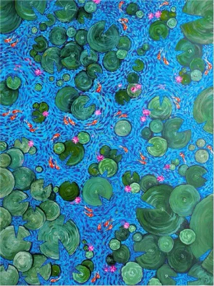 Flowing Through Dreams (ART-16516-107605) - Handpainted Art Painting - 36in X 48in