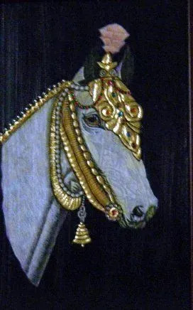 White Horse (ART-8843-107540) - Handpainted Art Painting - 11in X 17in
