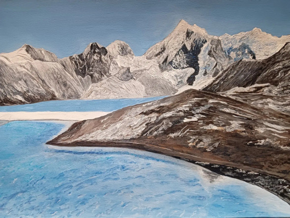 Beauty Away From Greenery (ART-1152-107776) - Handpainted Art Painting - 16in X 11in