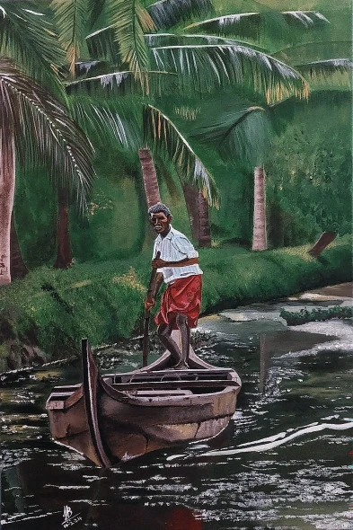 Village Of India 04 (PRT-5839-107855) - Canvas Art Print - 16in X 24in