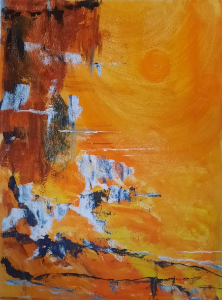 Unknown Path (ART-16579-108026) - Handpainted Art Painting - 12in X 16in