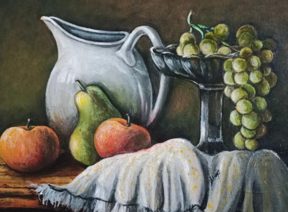 The Hidden Gift (ART-6775-108029) - Handpainted Art Painting - 12in X 8in